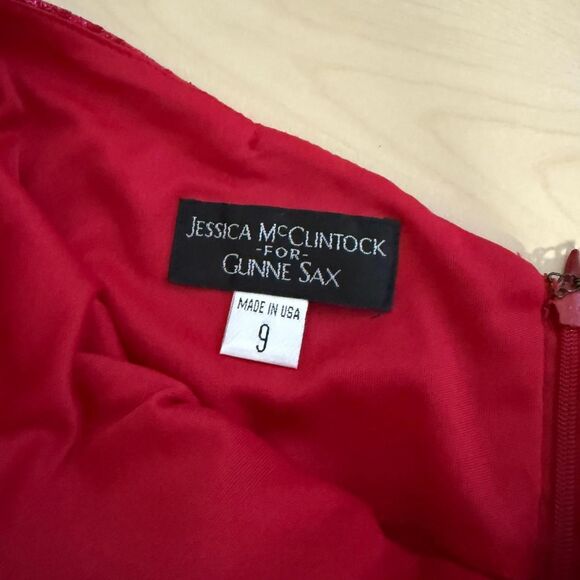 2000s hot pink halter maxi dress by Jessica McClintock for Gunne Sax - Picture 6 of 8